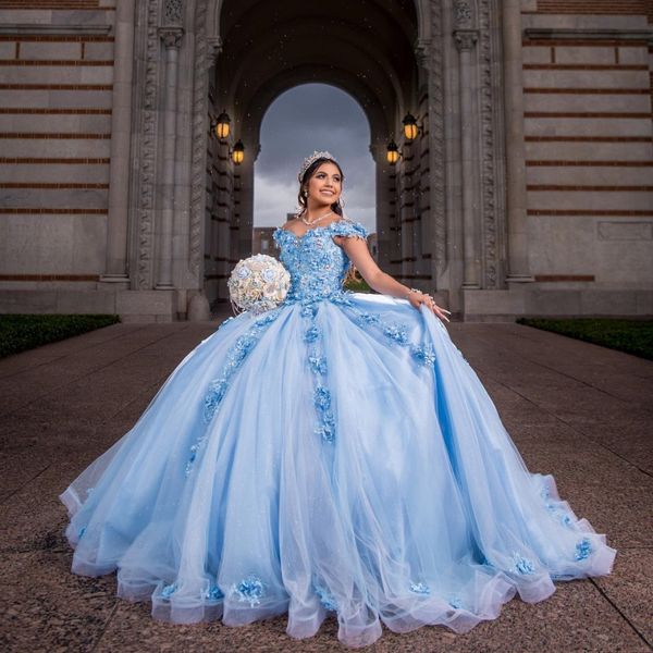 sky blue quinceanera dress off the shoulder sleeveless for 15 girls ball gown appliques beads 3dflower formal prom vestido, Blue;red
sky blue quinceanera dress off the shoulder sleeveless for 15 girls ball gown appliques beads 3dflower formal prom vestido, Blue;red