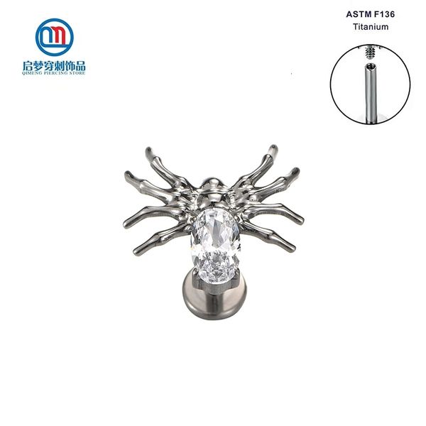 navel bell button rings astm 36 internally threaded spider with zircon labret ring lip earring body piercing jewelry 230628, Silver
navel bell button rings astm 36 internally threaded spider with zircon labret ring lip earring body piercing jewelry 230628, Silver