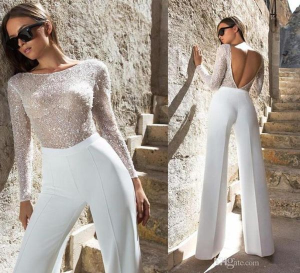 2020 new jumpsuit wedding dresses sheath jewel neck bling bling sequins long sleeve bridal gowns wedding dress vestidos2008888, White
2020 new jumpsuit wedding dresses sheath jewel neck bling bling sequins long sleeve bridal gowns wedding dress vestidos2008888, White