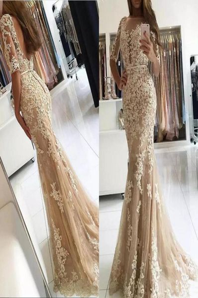 champagne lace applique sheath evening dresses with sheer half sleeve formal party gowns backless prom dresses long for bridal gue8598813, Black;red
champagne lace applique sheath evening dresses with sheer half sleeve formal party gowns backless prom dresses long for bridal gue8598813, Black;red
