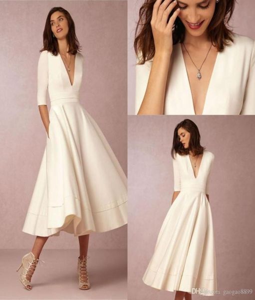 2019 new bhldn new fashion tealength vintage wedding dresses with half sleeve vneck custom make short beach party bridal wedding2498984, White
2019 new bhldn new fashion tealength vintage wedding dresses with half sleeve vneck custom make short beach party bridal wedding2498984, White