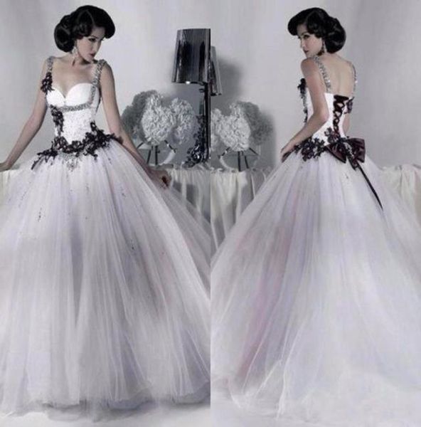 vintage white and black tulle wedding dresses 2018 beaded spaghetti strap gothic ball gown corset halloween bridal party gowns ves1608462
vintage white and black tulle wedding dresses 2018 beaded spaghetti strap gothic ball gown corset halloween bridal party gowns ves1608462