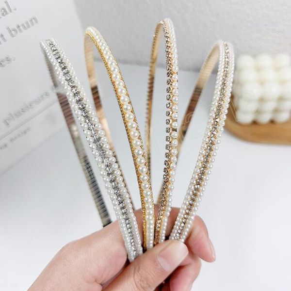 fashion women's hairband narrow side pearls rhinestone headband spring turban girls headwear, Silver
fashion women's hairband narrow side pearls rhinestone headband spring turban girls headwear, Silver