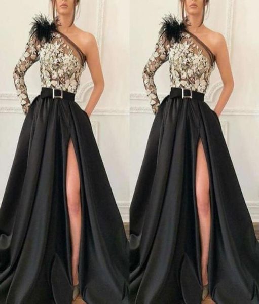 modern one shoulder black satin a line evening gown long sleeve appliques front split long prom dresses for special occasion wear5821477, Black;red
modern one shoulder black satin a line evening gown long sleeve appliques front split long prom dresses for special occasion wear5821477, Black;red
