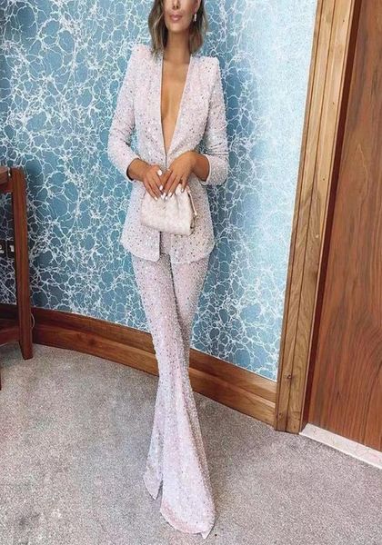 two pieces outfit prom dresses deep v neck long sleeve blazer sequin pants womens special occasion wears5202857, Black
two pieces outfit prom dresses deep v neck long sleeve blazer sequin pants womens special occasion wears5202857, Black