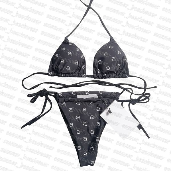 letters printed bikinis set women designer bathing suit halter bikini sets fashion backless swimsuit, White;black
letters printed bikinis set women designer bathing suit halter bikini sets fashion backless swimsuit, White;black