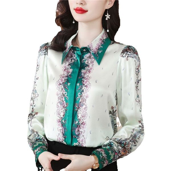 2023 fashion silk button up shirts for women's designer elegant print long sleeve runway blouses back to school utility satin new in la, White
2023 fashion silk button up shirts for women's designer elegant print long sleeve runway blouses back to school utility satin new in la, White