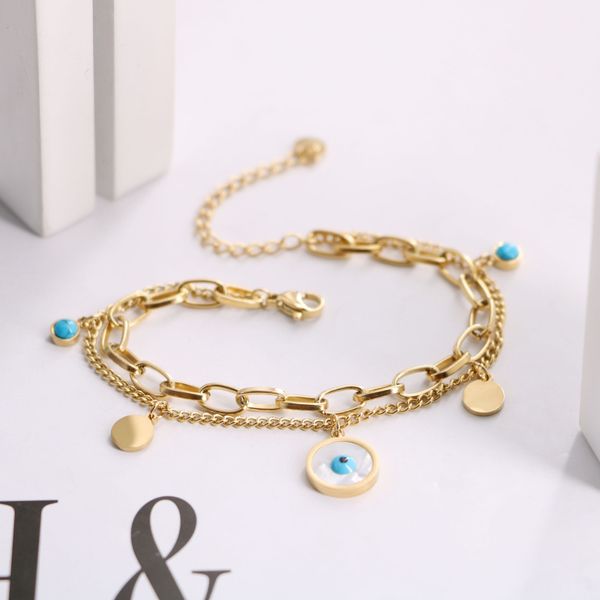 gold plated double layered white shell evil eye charm bracelet jewelry for women gift, Golden;silver
gold plated double layered white shell evil eye charm bracelet jewelry for women gift, Golden;silver