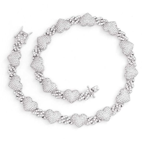fashion jewelry hiphop link music couple chain cuban gold plated iced out diamond necklace heart ice charm chain for men, Silver
fashion jewelry hiphop link music couple chain cuban gold plated iced out diamond necklace heart ice charm chain for men, Silver
