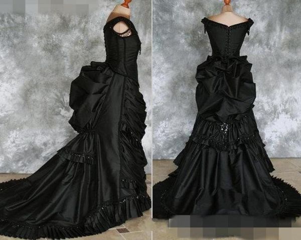 taffeta beaded gothic victorian bustle gown with train vampire ball masquerade halloween black wedding dress steampunk goth 19th c4573712, White
taffeta beaded gothic victorian bustle gown with train vampire ball masquerade halloween black wedding dress steampunk goth 19th c4573712, White