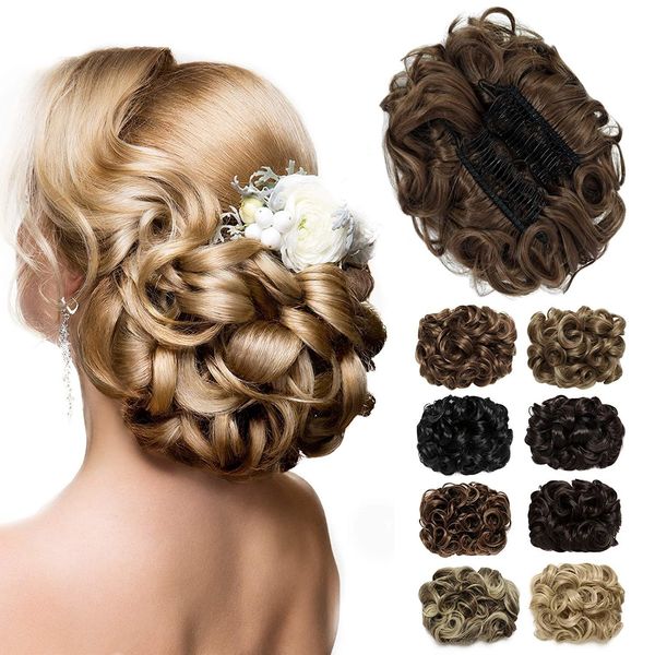 synthetic s hair bun large comb clip in curly chignon piece updo cover hairpiece 230629, Black
synthetic s hair bun large comb clip in curly chignon piece updo cover hairpiece 230629, Black