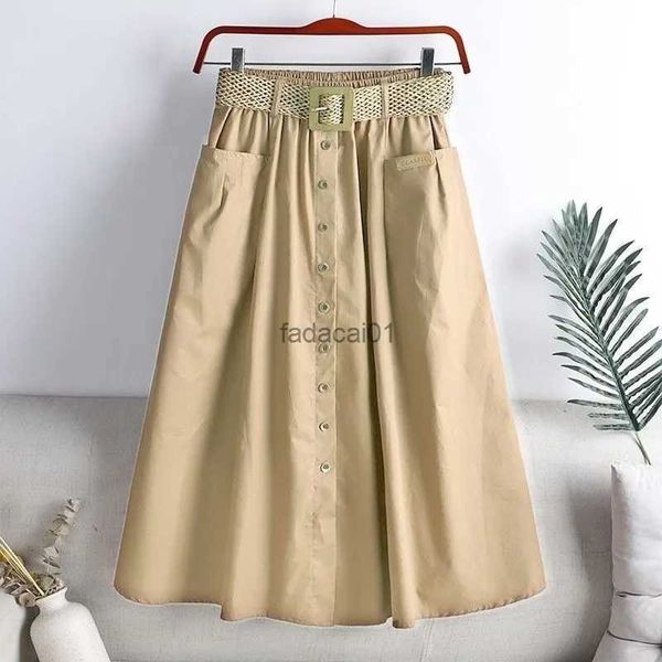 2023 spring summer women washed cotton elastic highwaist skirt pocket belt solid long aline skirts split hem allmatch skirts l230621, Black
2023 spring summer women washed cotton elastic highwaist skirt pocket belt solid long aline skirts split hem allmatch skirts l230621, Black