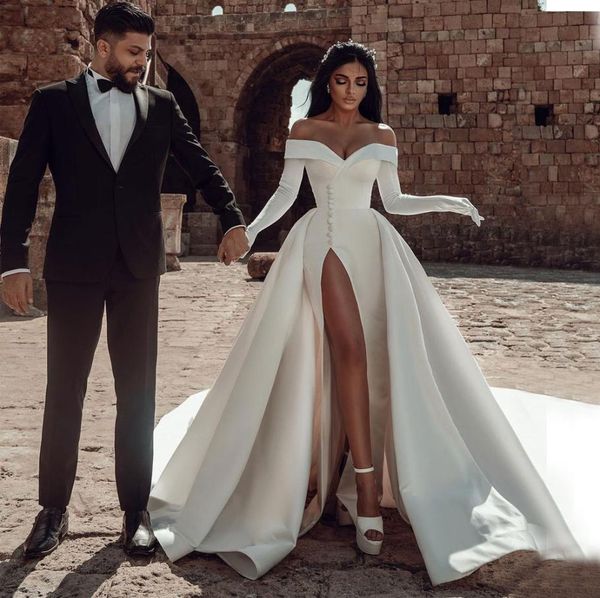 graceful mermaid wedding dresses off the shoulder neck bridal gowns with detachable train side split satin vestido de novia6688059, White
graceful mermaid wedding dresses off the shoulder neck bridal gowns with detachable train side split satin vestido de novia6688059, White