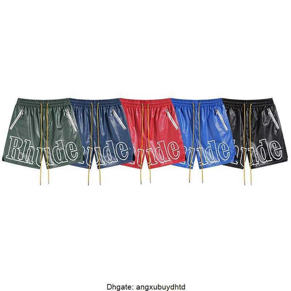 rhude men's shorts letter casual elastic pu leather shorts for men and women american high street beachwear, White;black
rhude men's shorts letter casual elastic pu leather shorts for men and women american high street beachwear, White;black