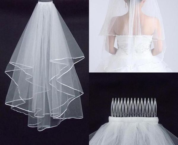 two layers wedding veils with comb white ivory with satin edge for wedding accessories bridal veils5529323, Black
two layers wedding veils with comb white ivory with satin edge for wedding accessories bridal veils5529323, Black