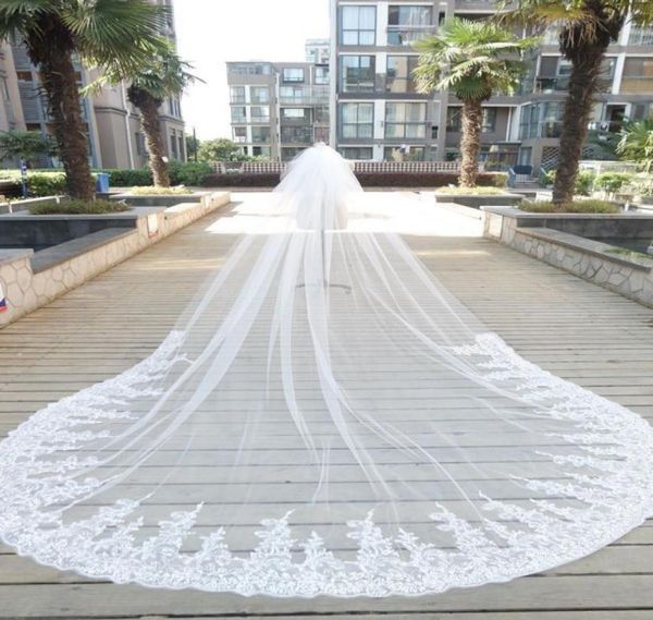 one layer bridal veils cathedral length veil lace applique edge wedding veils tulle white or ivory veils for bridal 3m long 7752590, Black
one layer bridal veils cathedral length veil lace applique edge wedding veils tulle white or ivory veils for bridal 3m long 7752590, Black