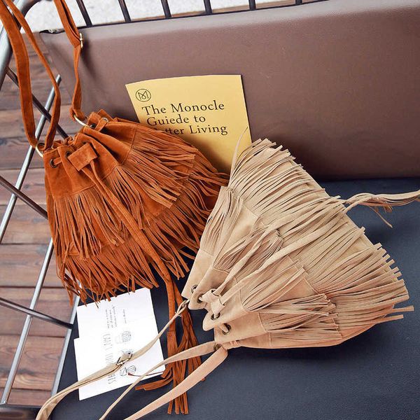 new fashionable tassel bucket bag for women's foreign style frosted one shoulder crossbody bag
new fashionable tassel bucket bag for women's foreign style frosted one shoulder crossbody bag