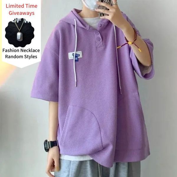 men s polos spring summer fashion solid casual loose sporty cool boys soft college style waffle hoodie pullover shirt short sleeve 230629, White;black
men s polos spring summer fashion solid casual loose sporty cool boys soft college style waffle hoodie pullover shirt short sleeve 230629, White;black