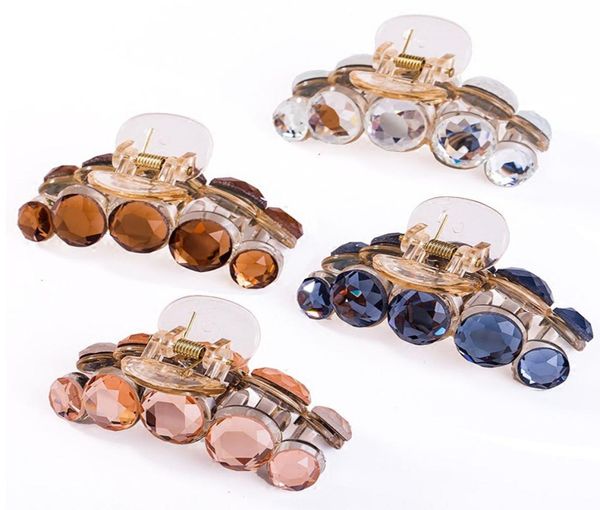 women resin barette gripper crystal rhinestone pearl plastic hair4275981