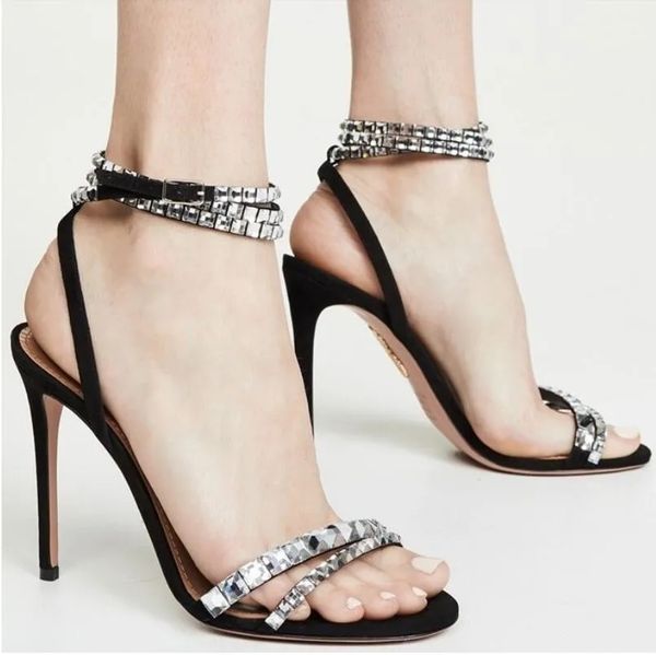 luxury brands women sandals high heels so vera crystal embellished slingback sandal black suede heels 35-43 with box
luxury brands women sandals high heels so vera crystal embellished slingback sandal black suede heels 35-43 with box