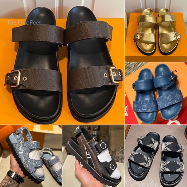bom dia sandal designer slippers women slipper platform claasic sandals monogram flower slides fashion printed slide adjusted gold buckles s, Black
bom dia sandal designer slippers women slipper platform claasic sandals monogram flower slides fashion printed slide adjusted gold buckles s, Black