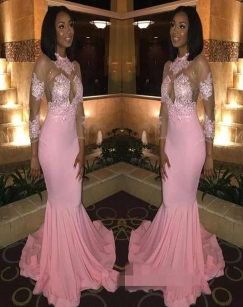 2019 new custom made pink prom dresses jewel neck illusion 34 lace long sleeves ruffles sweep train mermaid evening special occas1455355, Black
2019 new custom made pink prom dresses jewel neck illusion 34 lace long sleeves ruffles sweep train mermaid evening special occas1455355, Black