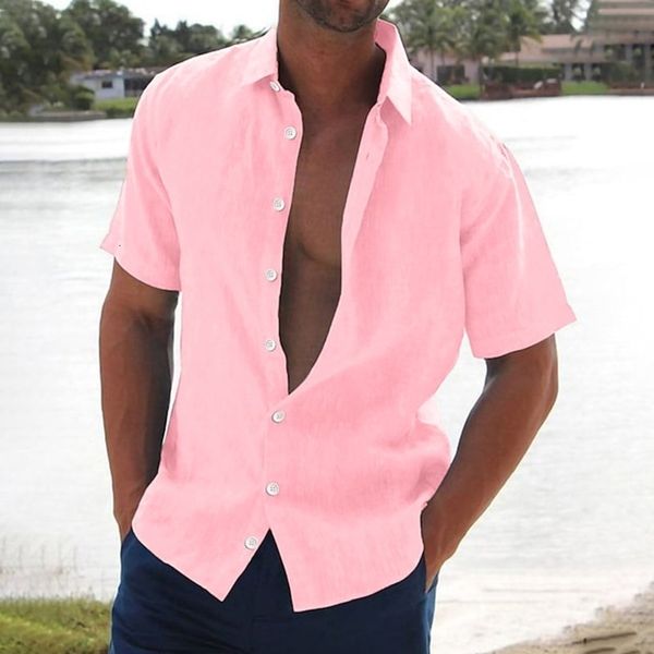 men's dress shirts fashion 2023 summer cotton linen for men casual short sleeved blouses solid turndown collar street male clothing 230, White;black
men's dress shirts fashion 2023 summer cotton linen for men casual short sleeved blouses solid turndown collar street male clothing 230, White;black