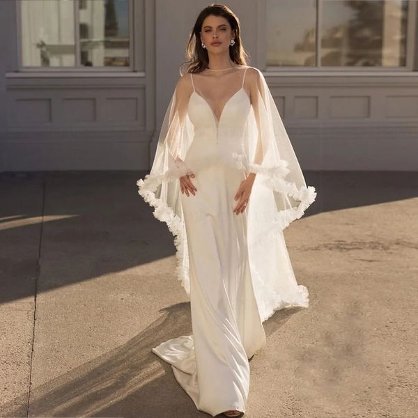 mermaid wedding dresses with shawl spaghetti strap garden bridal gown button back chapel train mariages, White
mermaid wedding dresses with shawl spaghetti strap garden bridal gown button back chapel train mariages, White