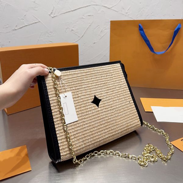 women handbag chain crossbody bag embroidered letter fashion straw woven bag detachable chain zipper opening closing beach clutch purse high
women handbag chain crossbody bag embroidered letter fashion straw woven bag detachable chain zipper opening closing beach clutch purse high