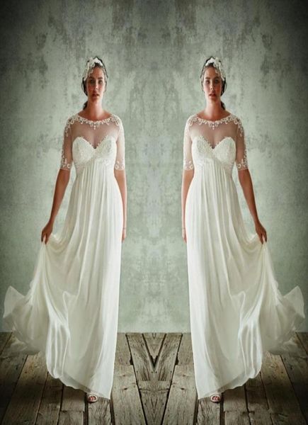 2020 new plus size wedding dresses with half sleeves sheer jewel neck a line lace appliqued bridal gowns chiffon empire waist wedd9649537, White
2020 new plus size wedding dresses with half sleeves sheer jewel neck a line lace appliqued bridal gowns chiffon empire waist wedd9649537, White