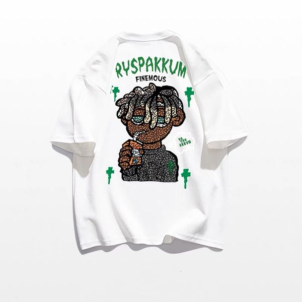 european and n fashion street character designers print short-sleeved t-shirts for men's trendy summer heavyweight cotton youth shirts, White;black
european and n fashion street character designers print short-sleeved t-shirts for men's trendy summer heavyweight cotton youth shirts, White;black