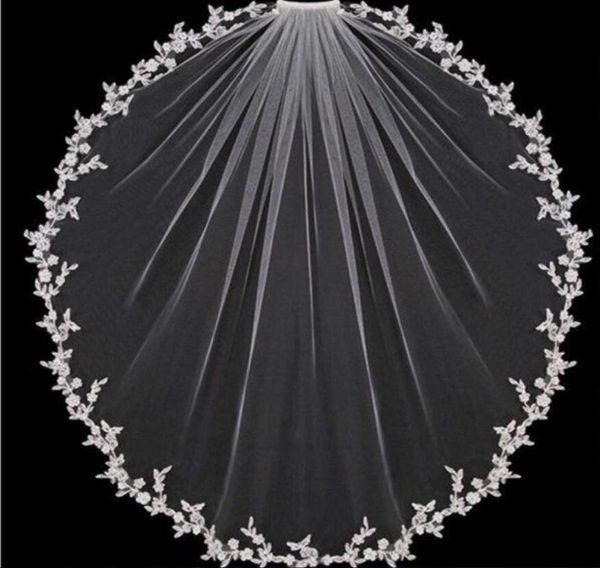 new arrival one layer fingertip wedding veils applique edge soft tulle bridal veil for bride with comb7515260, Black
new arrival one layer fingertip wedding veils applique edge soft tulle bridal veil for bride with comb7515260, Black