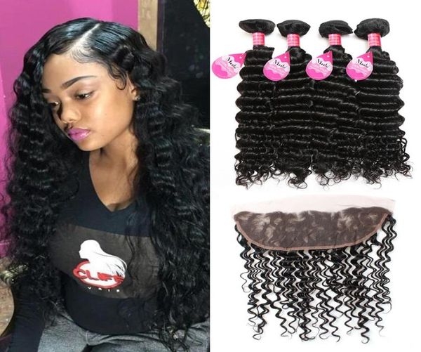 8a grade brazilian virgin deep wave 4 bundles with lace frontal ear to ear 13x4 lace frontal with human hair weaves 5pcslot3629715, Black
8a grade brazilian virgin deep wave 4 bundles with lace frontal ear to ear 13x4 lace frontal with human hair weaves 5pcslot3629715, Black