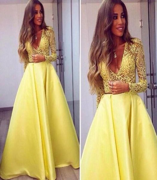 charming yellow overskirt lace dresses evening wear with long sleeves deep v neck formal dress a line satin long prom gowns1878802, Black;red
charming yellow overskirt lace dresses evening wear with long sleeves deep v neck formal dress a line satin long prom gowns1878802, Black;red