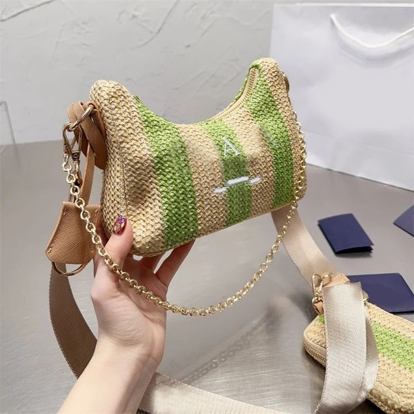 small straw bag beach 3in1 designer handbag summer travel fashion brown pink clutch soft big capacity triangle luxury bag plated gold chain
small straw bag beach 3in1 designer handbag summer travel fashion brown pink clutch soft big capacity triangle luxury bag plated gold chain