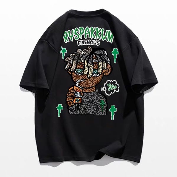 2023 european and n fashion street character designers print short-sleeved t-shirts for men's trendy summer heavyweight cotton youth sh, White;black
2023 european and n fashion street character designers print short-sleeved t-shirts for men's trendy summer heavyweight cotton youth sh, White;black