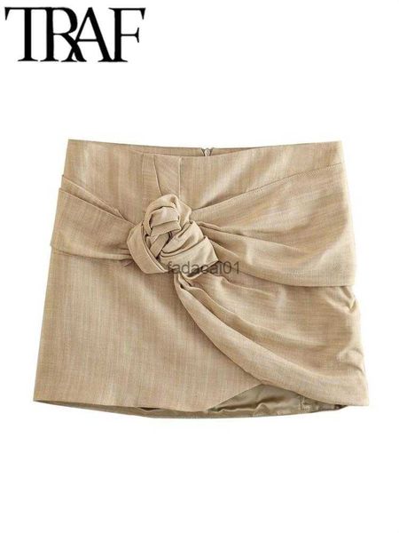 traf 2023 fashion vintage women wrap skirts traf with back zipper flower decoration summer female casual mini short skirt y2k l230621, Black
traf 2023 fashion vintage women wrap skirts traf with back zipper flower decoration summer female casual mini short skirt y2k l230621, Black