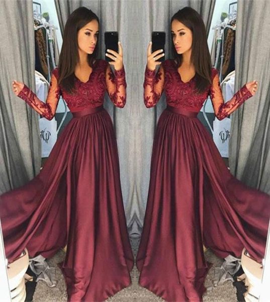 elegant long sleeve burgundy prom dresses 2018 vneck lace satin african party formal evening dresses gowns robe de soiree9835840, Black
elegant long sleeve burgundy prom dresses 2018 vneck lace satin african party formal evening dresses gowns robe de soiree9835840, Black