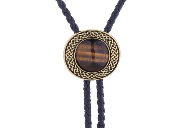 bow ties celtic pattern oval retro bolo tie golden012342123567, Black;gray