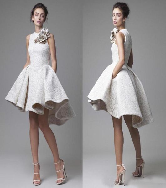 lace wedding dress krikor jabotian jewel sleeveless high low wedding dresses short aline beach bridal gowns with flower8228894, White 
lace wedding dress krikor jabotian jewel sleeveless high low wedding dresses short aline beach bridal gowns with flower8228894, White
