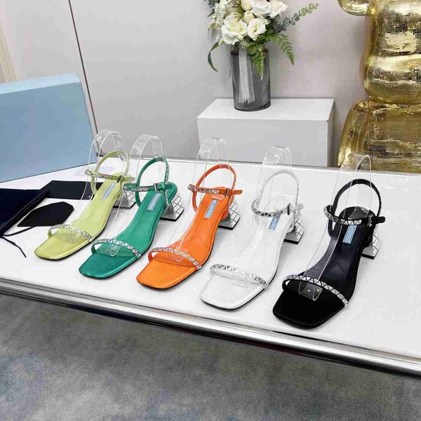 2023 summer new designer water diamond square head women high heel leather sandals slide five colors with box size 35-41, Black
2023 summer new designer water diamond square head women high heel leather sandals slide five colors with box size 35-41, Black