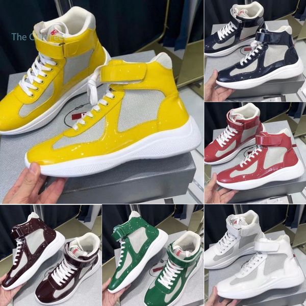 perfect americas cup high-sneakers shoes men casual walking rubber sole men's sports mesh fabric patent leather outdoor size 39-45, Black
perfect americas cup high-sneakers shoes men casual walking rubber sole men's sports mesh fabric patent leather outdoor size 39-45, Black