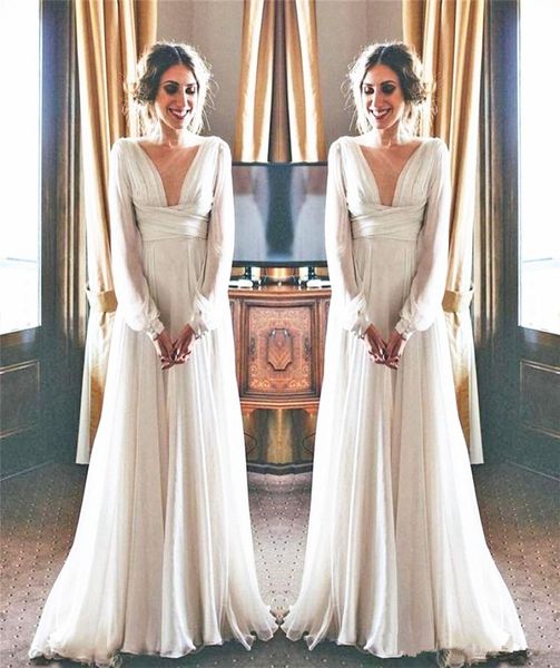 greek goddess style wedding dress long sleeve deep v neck flowing chiffon floor length graceful bridal gowns vestidos de noiva cus6495819, White
greek goddess style wedding dress long sleeve deep v neck flowing chiffon floor length graceful bridal gowns vestidos de noiva cus6495819, White