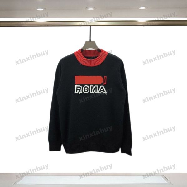 xinxinbuy men women designer sweatshirt hoodie roma jacquard letter sweater paris apparel black white s-xl, Black;brown
xinxinbuy men women designer sweatshirt hoodie roma jacquard letter sweater paris apparel black white s-xl, Black;brown