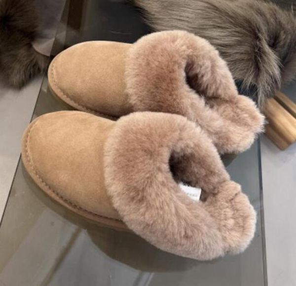 men women classic fur slippers winter warm house slippers indoor thin bottom sliders genuine lather, Black
men women classic fur slippers winter warm house slippers indoor thin bottom sliders genuine lather, Black