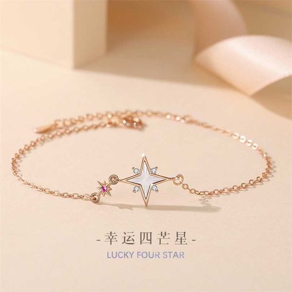 2023 star sterling silver 925 bracelet women's fashion versatile white fritillaria in ins style pentagram hand jewelry, Black
2023 star sterling silver 925 bracelet women's fashion versatile white fritillaria in ins style pentagram hand jewelry, Black