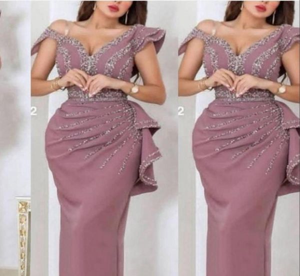 2022 dusty pink arabic dubai prom dresses off shoulder silver crystal beads cap sleeves plus size party evening gowns wear sh4108528, Black
2022 dusty pink arabic dubai prom dresses off shoulder silver crystal beads cap sleeves plus size party evening gowns wear sh4108528, Black