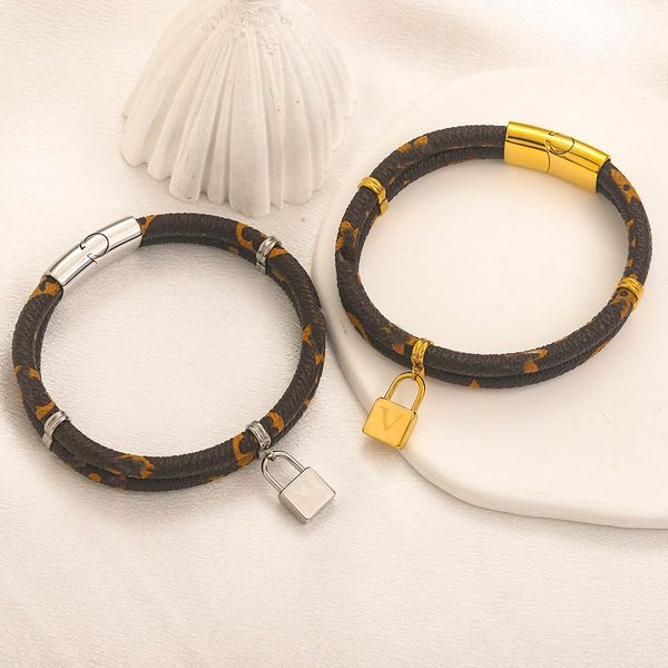 women double-deck bracelets bangle designer letter jewelry flower faux leather gold silver plated stainless steel bracelet wristband wedding, Black
women double-deck bracelets bangle designer letter jewelry flower faux leather gold silver plated stainless steel bracelet wristband wedding, Black