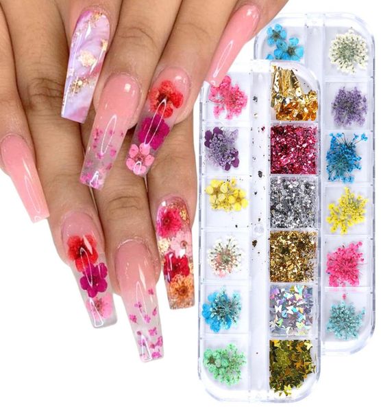 12 grid dried flower glitter sequins nail art decals kits dry mini real natural flowers supplies 3d applique decoration sticker fo4209467, Black
12 grid dried flower glitter sequins nail art decals kits dry mini real natural flowers supplies 3d applique decoration sticker fo4209467, Black