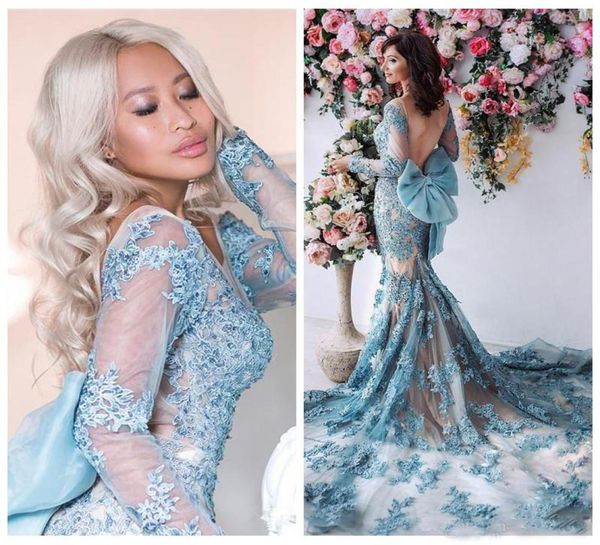 sheer long sleeves mermaid prom dresses backless bow evening dress full lace applique beaded tulle celebrity vestidos de soiree5078173, Black
sheer long sleeves mermaid prom dresses backless bow evening dress full lace applique beaded tulle celebrity vestidos de soiree5078173, Black